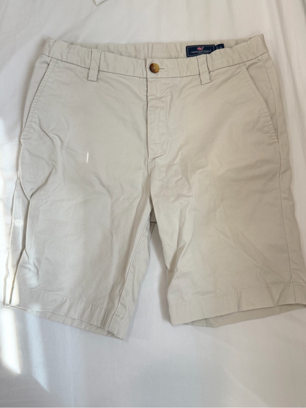 Vineyard Vines Boys Khaki Chino Shorts in Off-White